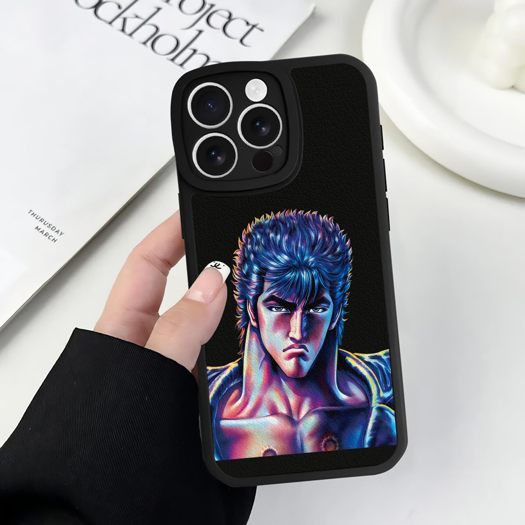 （画像用） 北斗の拳 Fist of the North Star 【iPhone 16シリーズ対応】シリコンスマホケース（レザー調） 材質：シリコン